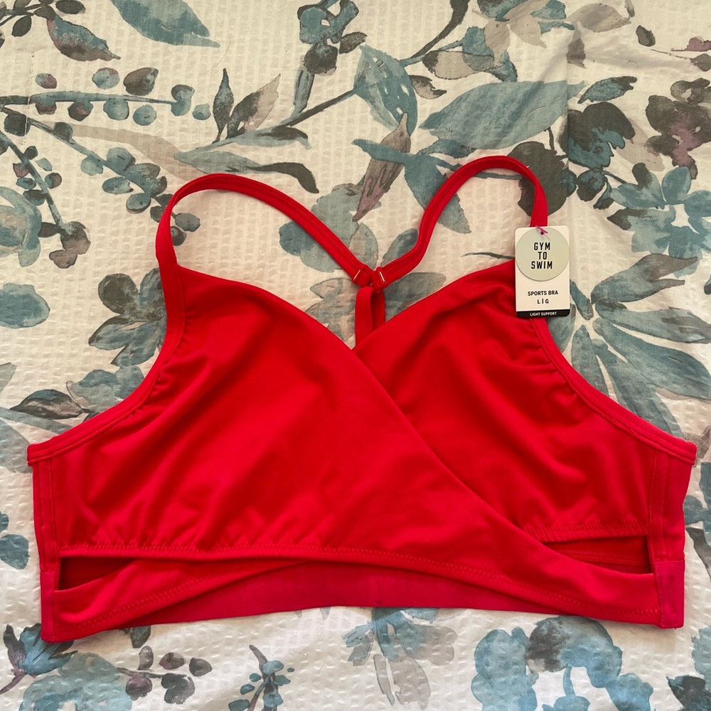 PINK Victoria’s Secret Red Swim Sport Bra NWT